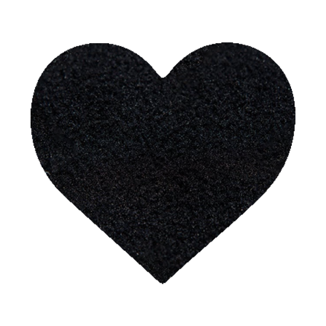BLACK POLY FLEECE SMALL HEART